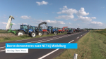 Boeren demonstreren naast N57 tussen Middelburg en Serooskerke
