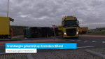 Vrachtwagen gekanteld op Oesterdam Rilland