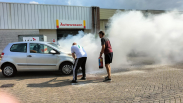 Autobrand bij Shell Vlissingen