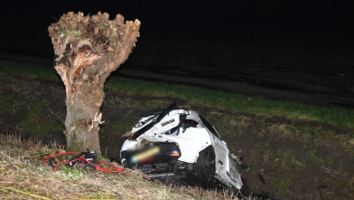 Auto crasht bij Zonnemaire, twee lichtgewonden