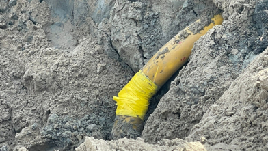 Gasleiding door in Couwervestraat Goes