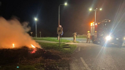 Hoop riet in brand Westhovenseweg Oostkapelle