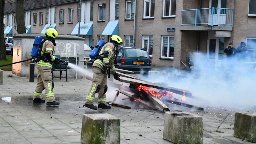 Een brandje op oudejaarsdag in Vlissingen.