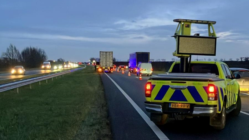 Door het ongeval ontstond er vijf kilometer file.