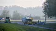 Toyota Aygo gekanteld op oprit A58 Middelburg