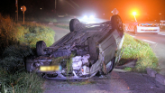 Auto over de kop Noordweg (N287) Oostkapelle