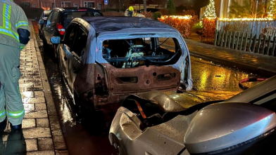 Twee auto's beschadigd door brand Burgh-Haamstede