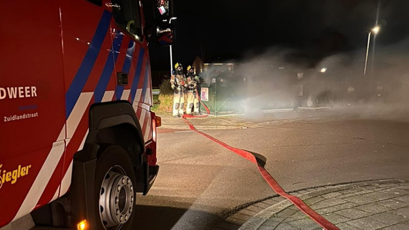 De brand woedde bij winkelcentrum Zuidpolder.