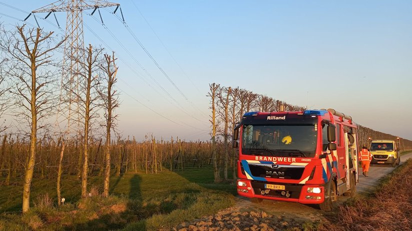 Van een brandende hoogspanningsmast bleek gelukkig geen sprake te zijn.