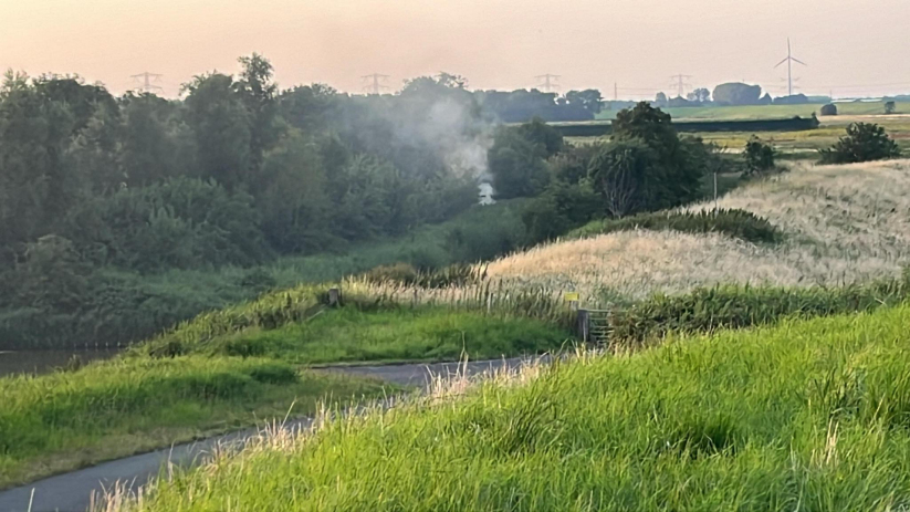 Bij de brand kwam rook vrij.