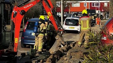 Gaslekkage bij straatwerkzaamheden in Rilland