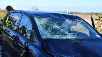 Ruiter zwaargewond bij botsing met auto Nisse